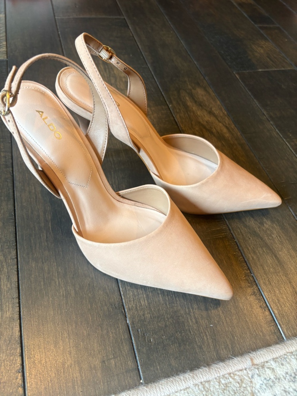 Aldo Blush Nude Pointed-Toe Slingback Heels
